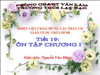 Bài giảng Đại số Lớp 8 - Ôn tập chương I - Nguyễn Văn Dũng