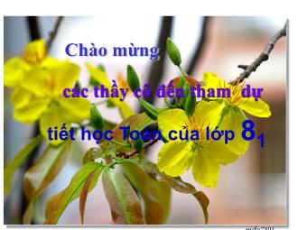 Bài giảng Đại số Lớp 8 - Ôn tập học kì I (Bản đẹp)