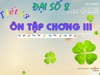 Bài giảng Đại số Lớp 8 - Tiết 13: Ôn tập chương 3