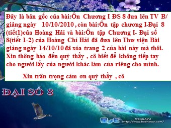 Bài giảng Đại số Lớp 8 - Tiết 19: Ôn tập chương I (Bản hay)