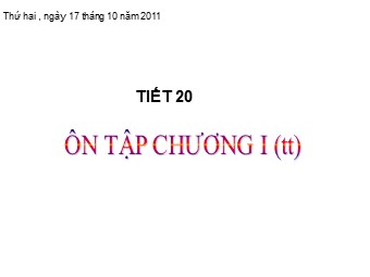 Bài giảng Đại số Lớp 8 - Tiết 20: Ôn tập chương 1 - Trường THCS Thanh Bình