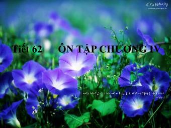 Bài giảng Đại số Lớp 8 - Tiết 62: Ôn tập chương 4