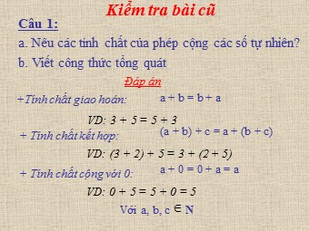 Bài giảng môn Đại số Lớp 6 - Chương 2 - Bài 6: Tính chất của phép cộng các số nguyên (Bản chuẩn kĩ năng)