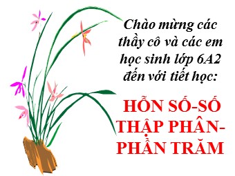 Bài giảng môn Đại số Lớp 6 - Chương 3 - Bài 13: Hỗn số. Số thập phân. Phần trăm (Bản chuẩn kĩ năng)