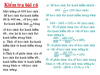 Bài giảng môn Đại số Lớp 6 - Chương 3 - Bài 17: Biểu đồ phần trăm (Bản hay)