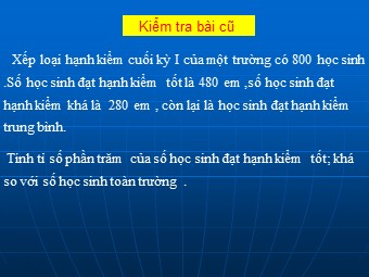 Bài giảng môn Đại số Lớp 6 - Chương 3 - Bài 17: Biểu đồ phần trăm