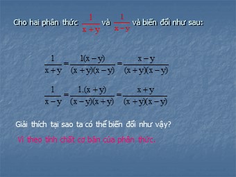 Bài giảng môn Đại số Lớp 8 - Chương 2 - Bài 4: Quy đồng mẫu thức nhiều phân thức