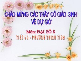 Bài giảng môn Đại số Lớp 8 - Chương 3 - Bài 4: Phương trình tích (Bản hay)