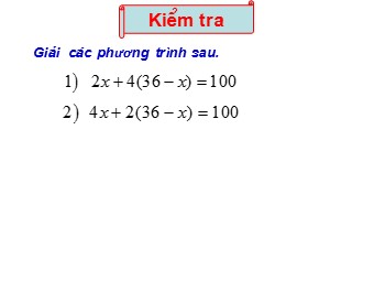 Bài giảng môn Đại số Lớp 8 - Chương 3 - Bài 6: Giải bài toán bằng cách lập phương trình