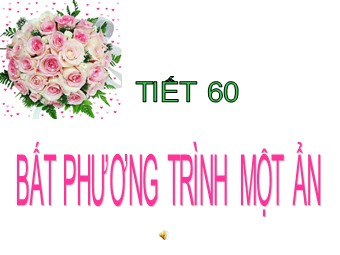 Bài giảng môn Đại số Lớp 8 - Chương 4 - Bài 3: Bất phương trình một ẩn (Chuẩn kĩ năng)