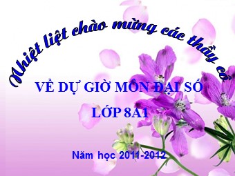 Bài giảng môn Đại số Lớp 8 - Chương 4 - Bài 4: Bất phương trình bậc nhất một ẩn (Bản chuẩn kiến thức)