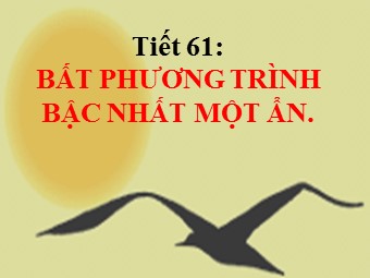 Bài giảng môn Đại số Lớp 8 - Chương 4 - Bài 4: Bất phương trình bậc nhất một ẩn (Bản hay)