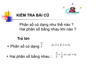 Bài giảng Số học Lớp 8 - Chương 2 - Bài 1: Phân thức đại số (Chuẩn kĩ năng)