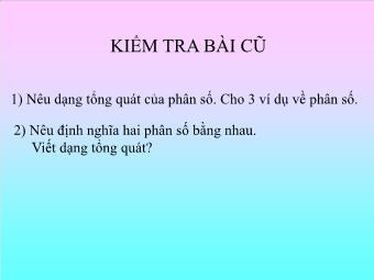 Bài giảng Số học Lớp 8 - Chương 2 - Bài 1: Phân thức đại số