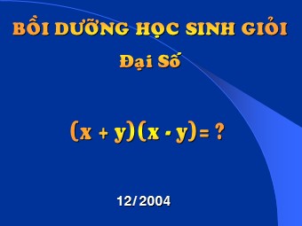 Bồi dưỡng học sinh giỏi Đại số