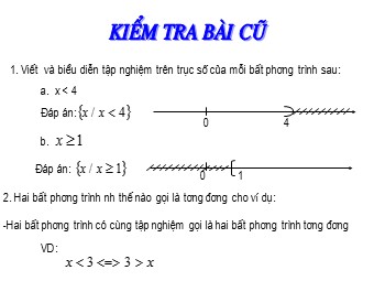 Bài giảng môn Đại số Khối 8 - Chương 4 - Bài 3: Bất phương trình một ẩn (Bản đẹp)