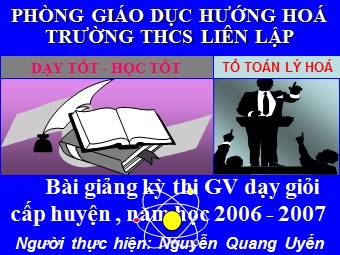 Bài giảng Đại số Lớp 8 - Chương 2 - Bài 6: Phép trừ phân thức đại số - Nguyễn Quang Uyển