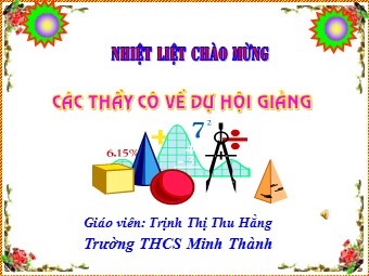 Bài giảng Đại số Lớp 8 - Chương 3 - Bài 4: Phương trình tích - Trịnh Thị Thu Hằng
