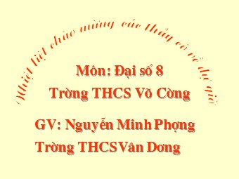 Bài giảng Đại số Lớp 8 - Tiết 44: Luyện tập - Nguyễn Minh Phượng