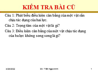 Bài giảng môn Vật lí Lớp 10 - Bài 18: Cân bằng của một vật có trục quay cố định momen lực