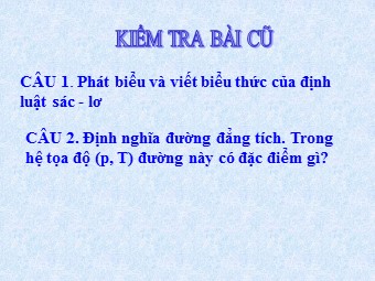 Bài giảng môn Vật lí Lớp 10 - Bài 31: Phương trình trạng thái của khí lí tưởng (Bản đẹp)