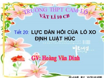 Bài giảng Vật lí Lớp 10 - Bài 12: Lực đàn hồi của lò xo. Định luật Húc - Hoàng Văn Dinh