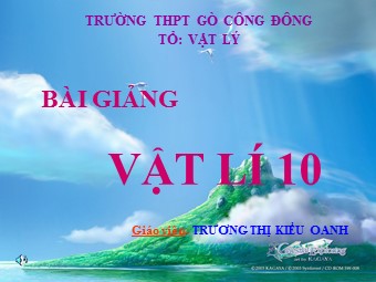 Bài giảng Vật lí Lớp 10 - Bài 15: Bài toán về chuyển động ném ngang (Chuẩn kiến thức)