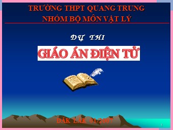 Bài giảng Vật lí Lớp 10 - Bài 20: Các dạng cân bằng của một vật có mặt chân đế - Trường THPT Quang Trung