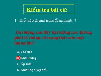 Bài giảng Vật lí Lớp 10 - Bài 30: Quá trình đẳng tích. Định luật Charles (Bản mới)