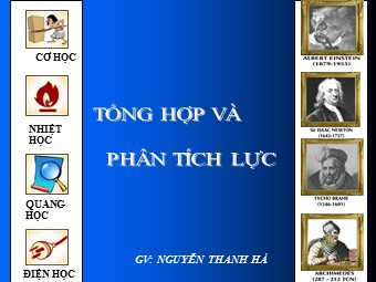 Bài giảng Vật lí Lớp 10 - Bài 9: Tổng hợp và phân tích lực điều kiện cân bằng của chất điểm - Nguyễn Thanh Hà