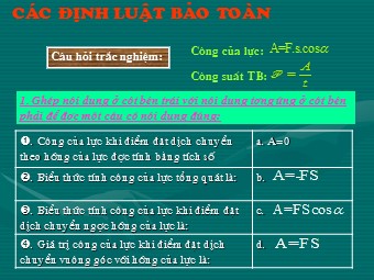 Bài giảng Vật lí Lớp 10 - Bài: Các định luật bảo toàn