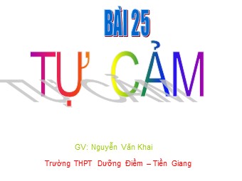 Bài giảng Vật lí Lớp 11 - Bài 25: Tự cảm - Nguyễn Văn Khai