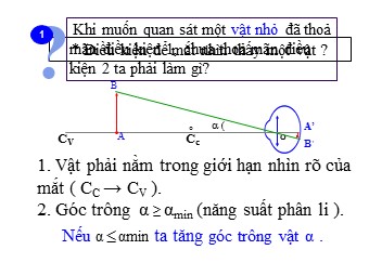 Bài giảng Vật lí Lớp 11 - Bài 32: Kính lúp