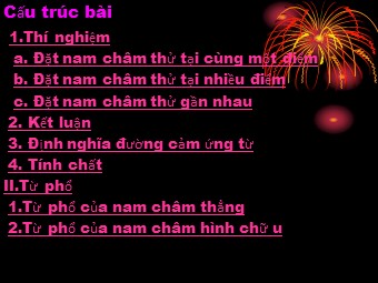 Bài giảng Vật lí Lớp 11 - Bài 47: Đường cảm ứng từ (Bản hay)