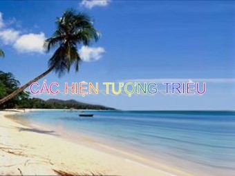 Các hiện tượng triều