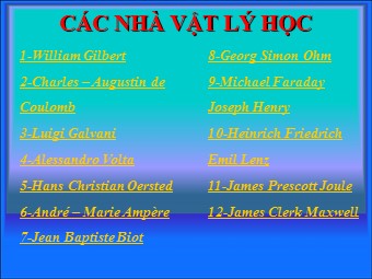 Bài giảng Các nhà vật lí học
