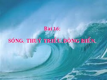 Bài giảng Địa lí Lớp 10 - Bài 16. Sóng. Thuỷ triều. Dòng biển (Chuẩn kĩ năng)