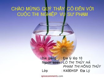 Bài giảng Địa lí Lớp 10 - Bài 16. Sóng. Thuỷ triều. Dòng biển - Lò Thị Thúy Hà