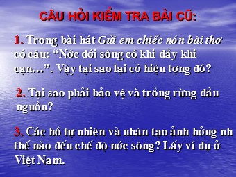 Bài giảng Địa lí Lớp 10 - Bài 16. Sóng. Thuỷ triều. Dòng biển - Ứng Quốc Chỉnh