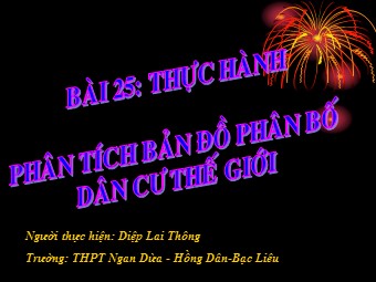 Bài giảng Địa lí Lớp 10 - Bài 25: Thực hành 