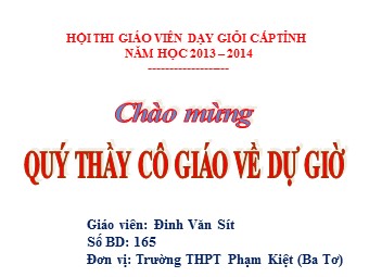 Bài giảng Địa lí Lớp 11 - Bài 11: Khu vực Đông Nam Á - Tiết 2: Kinh tế - Đinh Văn Sít