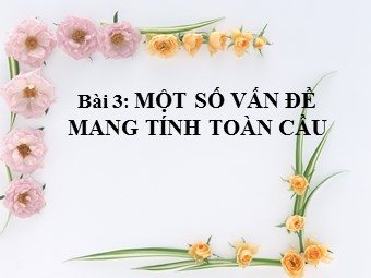 Bài giảng Địa lí Lớp 11 - Bài 3: Một số vấn đề mang tính toàn cầu (Bản hay)
