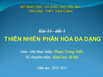 Bài giảng Địa lí Lớp 12 - Bài 11: Thiên nhiên phân hóa đa dạng - Phạm Trung Hiếu