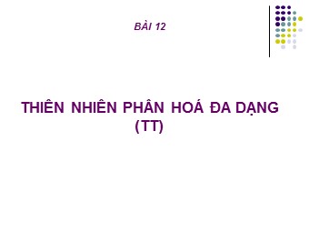 Bài giảng Địa lí Lớp 12 - Bài 12, Phần 2: Thiên nhiên phân hóa đa dạng (Bản mới)