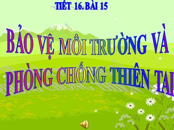 Bài giảng Địa lí Lớp 12 - Bài 15: Bảo vệ môi trường và phòng chống thiên tai (Bản hay)
