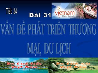 Bài giảng Địa lí Lớp 12 - Bài 31: Vấn đề phát triển thương mại, du lịch (Chuẩn kĩ năng)
