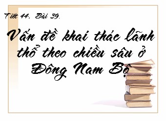 Bài giảng Địa lí Lớp 12 - Bài 39: Vấn đề khai thác lãnh thổ theo chiều sâu ở Đông Nam Bộ (Bản đẹp)