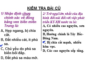 Bài giảng Địa lí Lớp 12 - Bài 8: Thiên nhiên chịu ảnh hưởng sâu sắc của biển (Bản hay)