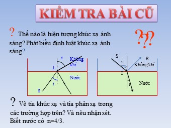 Bài giảng điện tử môn Vật lí Lớp 11 - Bài 27: Phản xạ toàn phần