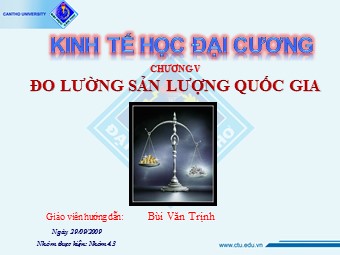 Bài giảng Đo lường sản lượng quốc gia - Bùi Văn Trịnh
